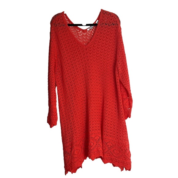 Eight Eight Eight Tops - Eight Eight Eight Womens 2X Crochet 
Oversized Tunic beach pool coverup